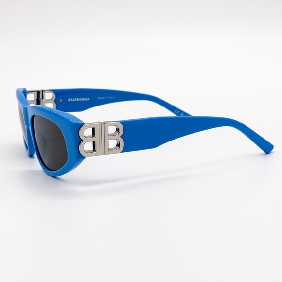 NEW BALENCIAGA BB0095S 011 OVAL BLUE GREY WOMEN SUNGLASSES BALENCIAGA - Picture 9 of 15